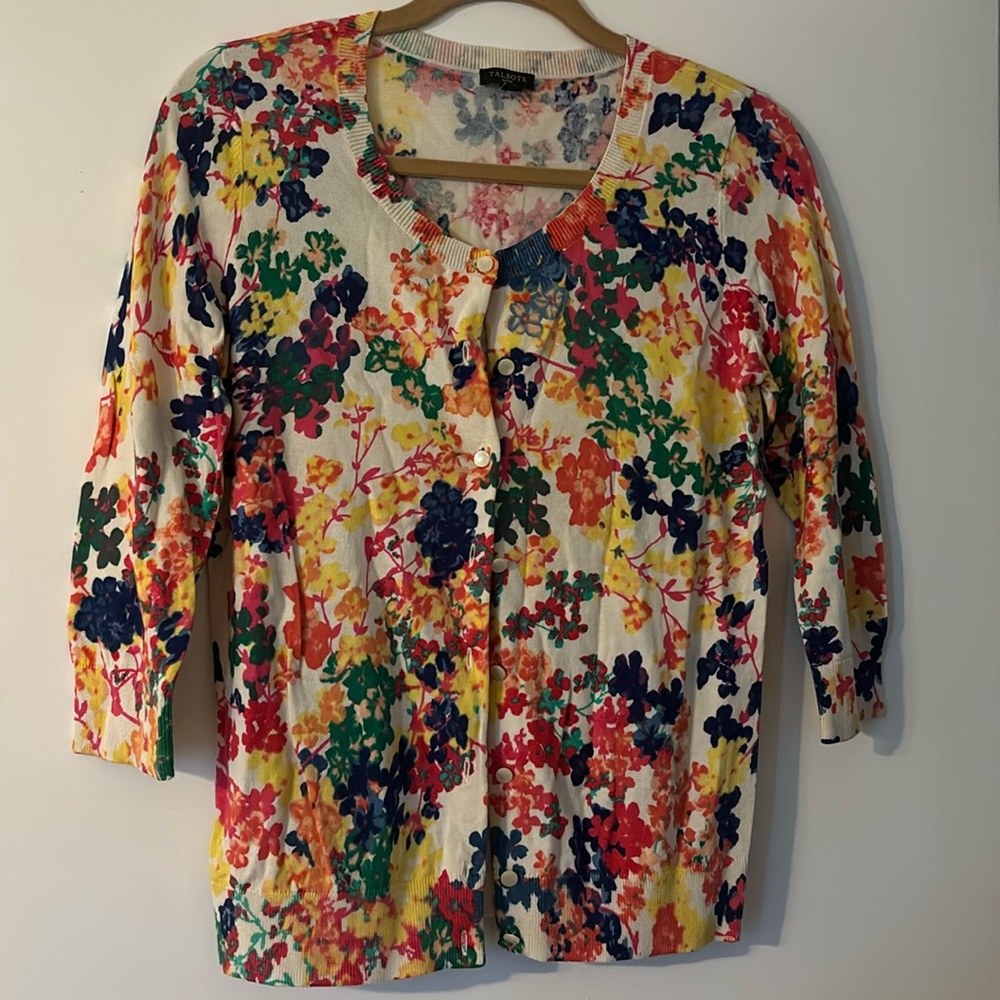 Talbots NWOT Beautiful Floral Multicolor Sweater